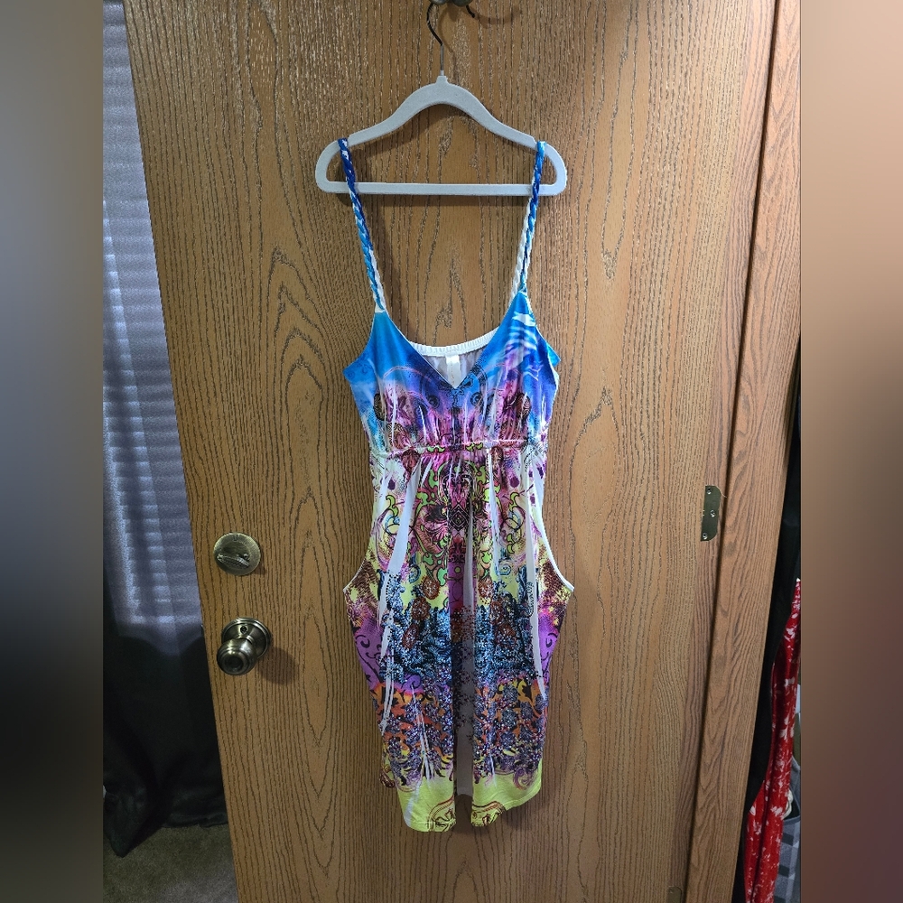 S-Twelve Y2k Rhinestone Embellished Mini Dress - Picture 2 of 6